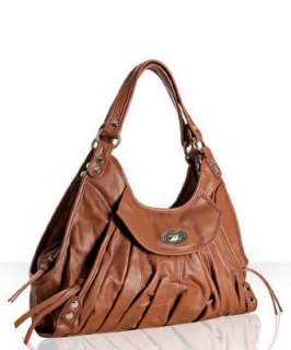 Junior Drake cappuccino leather Annette ruched satchel   up 