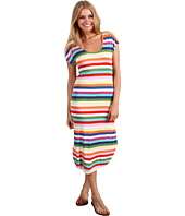 California   Kaleidoscope Stripe Cap Sleeve Midi Dress