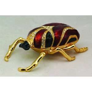  Brown bug bejeweled jewelry box