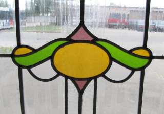 Antique Stained Glass Window Art Nouveau Bloom  