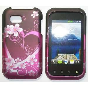  Purple Heart with Flower Snap on Hard Skin Shell Protector 