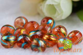 50 pcs Champagne LAMPWORK stained glass artists Round Beads 10mm CR116 