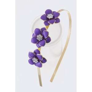   Fashion Hair Accessory ~ Purple TRI Flower Headband