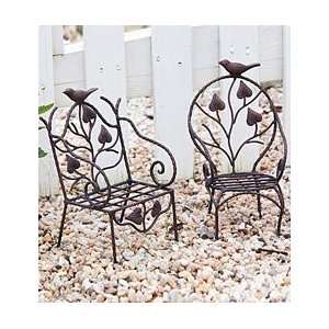  Set of 2 Metal Chair Plant Stands Patio, Lawn & Garden