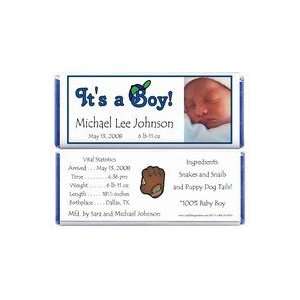  BAB402   Baby Boy Photo Candy Bar Wrappers Baby