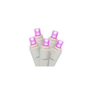  Set of 50 Commercial Grade Pink LED Wide Angle Christmas Lights 
