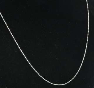   14K White Gold Bead Ball Bullet Dot Dash 1mm Link Chain Necklace 20