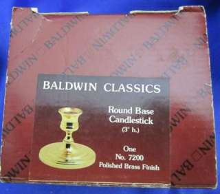 Baldwin Classics Round base pr. of candlesticks. Polished Brass finish 