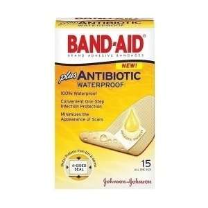 Band Aid Adhesive Bandages, Waterproof, Plus Antibiotic, All One Size 
