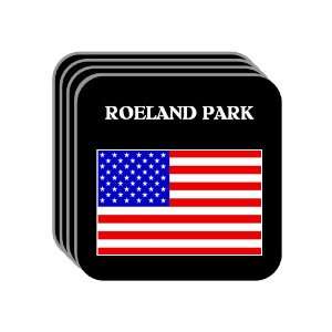 US Flag   Roeland Park, Kansas (KS) Set of 4 Mini Mousepad Coasters