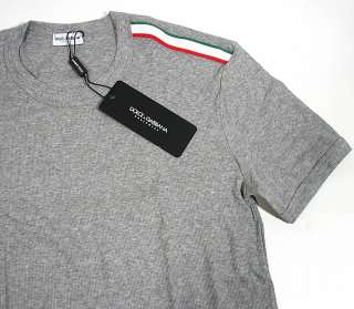   Italy Academy Flag r neck T shirt ribbed cotton D&G (grey) NWT  
