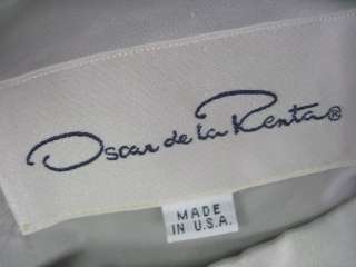 OSCAR DE LA RENTA Silver Silk Sleeveless Gown Sz 8  