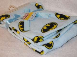 NEW Boys DC Comics BATMAN Soft Blue Micro Fleece Toddler Blanket 