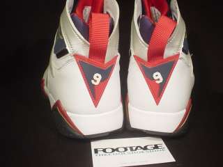 2004 Nike Air Jordan VII 7 Retro OLYMPIC WHITE GOLD NAVY BLUE RED Sz 