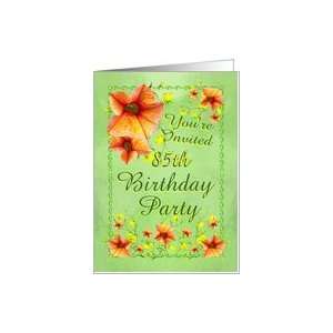  85th Birthday Party Invitations Apricot Flowers Card Toys 