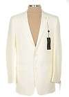 250 Andrew Fezza Slim Fit 44R Mens Off White Ecru Wool Linen Blazer 