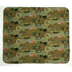  US Army Fleece Blanket or Wall Hanging with ARMY tanks NEW 