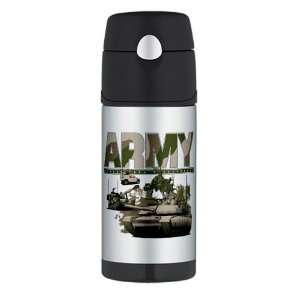   Travel Water Bottle US Army with Hummer Helicopter Soldiers and Tanks
