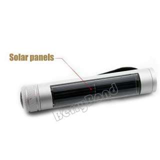 New Solar Power Flashlight 5 LED Camping Torch Lamp Compass  