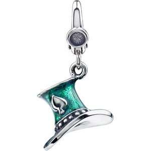 Elegant and Stylish 09.00X08.00 MM Top Hat Charm in Sterling Silver 