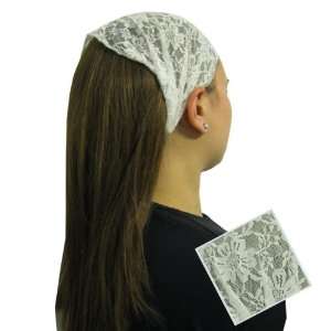  White Lace Flower Wide Headband