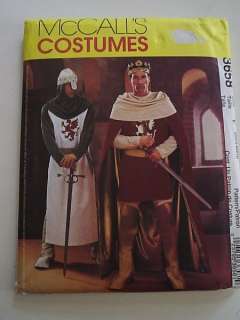 Mccalls 3658 Camelot King Warrior costume pattern S M  