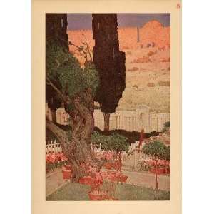 1920 Print Jules Guerin Garden of Gethsemane Jerusalem   Original 