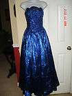   Exceptional Vintage Blue Sequence Dress Gown by Mike Benet, SZ 12 VGC