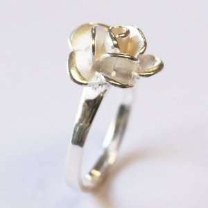 Thaimart Beautiful Rose Flower Ring White 925 Sterling Silver Size 10 