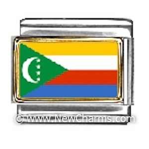 Comoros Photo Flag Italian Charm Bracelet Jewelry Link