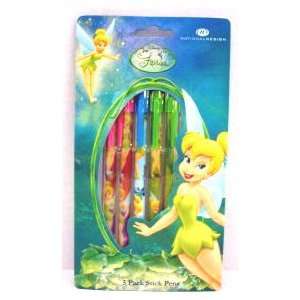  Disney Fairies Tinkerbell 5 Pack Stick Pens Office 