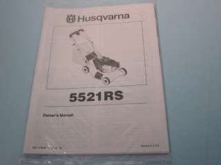 HUSQVARNA 5521RS & HONDA GCV160, GCV190 OWNERS MANUALS  
