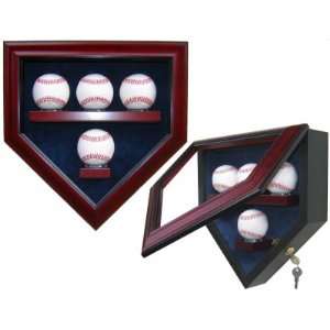  4 Baseball Homeplate Shaped Display Case Honey Sports 
