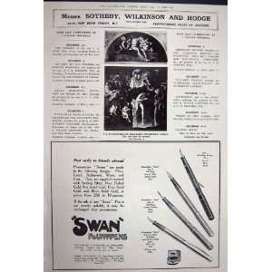  Advertisement 1922 Harrods Silversmiths Swan Fountpens 