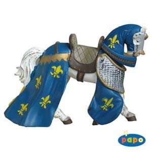  DRAPED HORSE BLUE Papo Knights PAPO Toys & Games