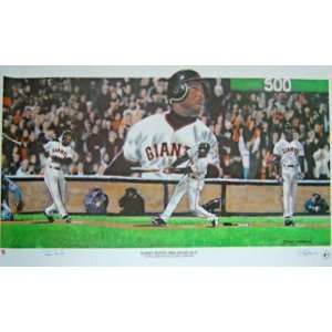 Barry Bonds San Francisco Giants 17x33 500 Home Run Autographed 