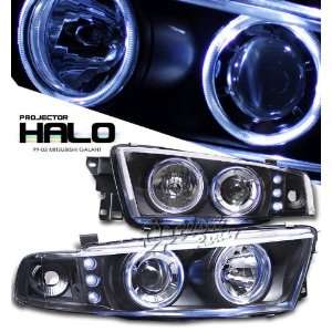   03 Mitsubishi Galant Halo LED Projector Headlights   Black Automotive