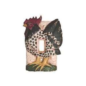Light Switch Plate Rooster Rustic Black and White Single SwitchPlate 
