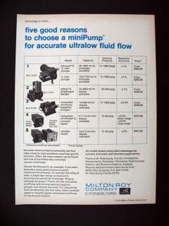   Roy Controlled Volume miniPumps pump pumps 1969 print Ad advertisement