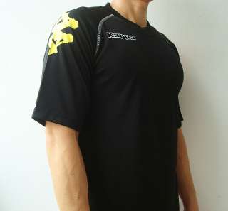 KAPPA Athletic Mens Football Soccer Jersey Shirt Black M  