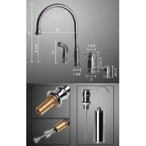  15 Kitchen Bar Faucet with Dispenser Polished Chrome 