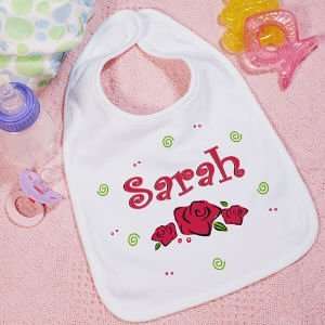  New Baby Lovely As A Rose Personalized Baby Bib Baby
