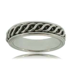   Gents Sterling Silver Rope and Smooth Band GEMaffair Jewelry