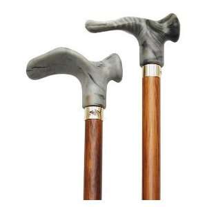 Walking Stick cane   With Contour Grip. Walnut stain Grey 