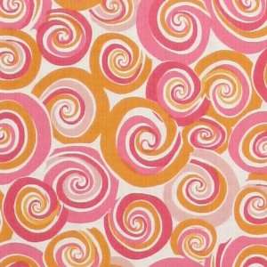   Pond Swirl Pink & Orange Fabric by the Yard Arts, Crafts & Sewing