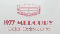 1977 MERCURY Color Chip Chart Sample   BrochureCOUGAR,  