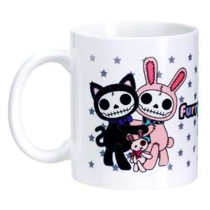   Skull Bun Bun Bunny & Mao Mao Cat Tea Coffee Mug Cup