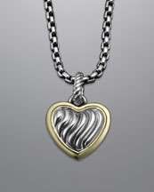 David Yurman Cable Heart Pendant Necklace   