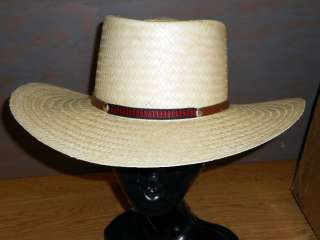 Mens Fine Palm Mexican Natural Straw Gambler Beach Golf Hat w/ fancy 