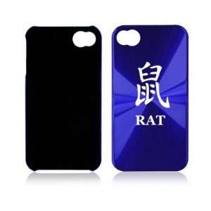   4S 4G Blue A749 Aluminum Hard Back Case Cover Chinese Symbol Rat Mouse
